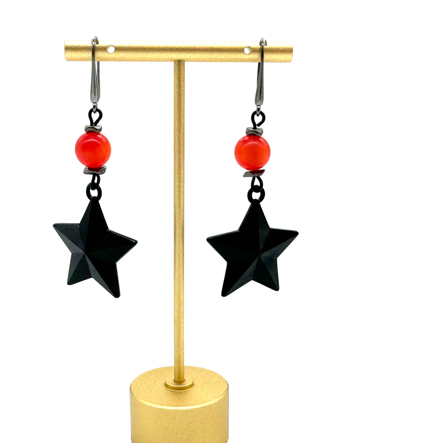 Black &amp; Glow Star Drop Earring