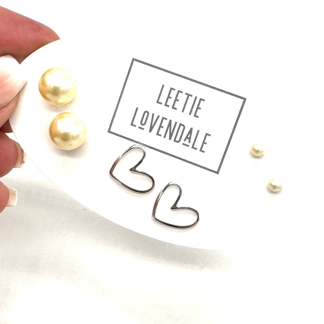 Hand Drawn Love Earrings Set