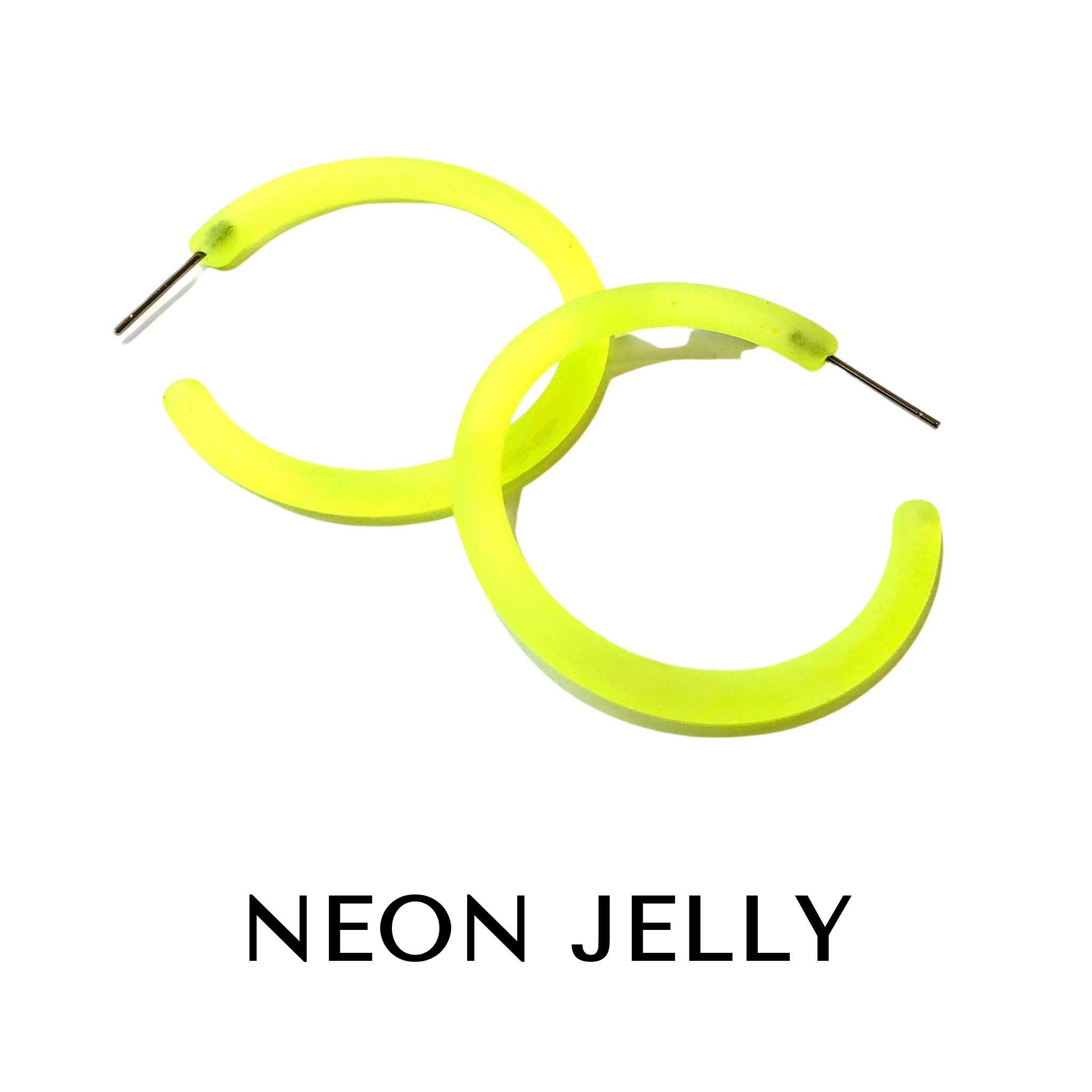 Jelly Tube Hoop Earrings - Large 1.5&quot;
