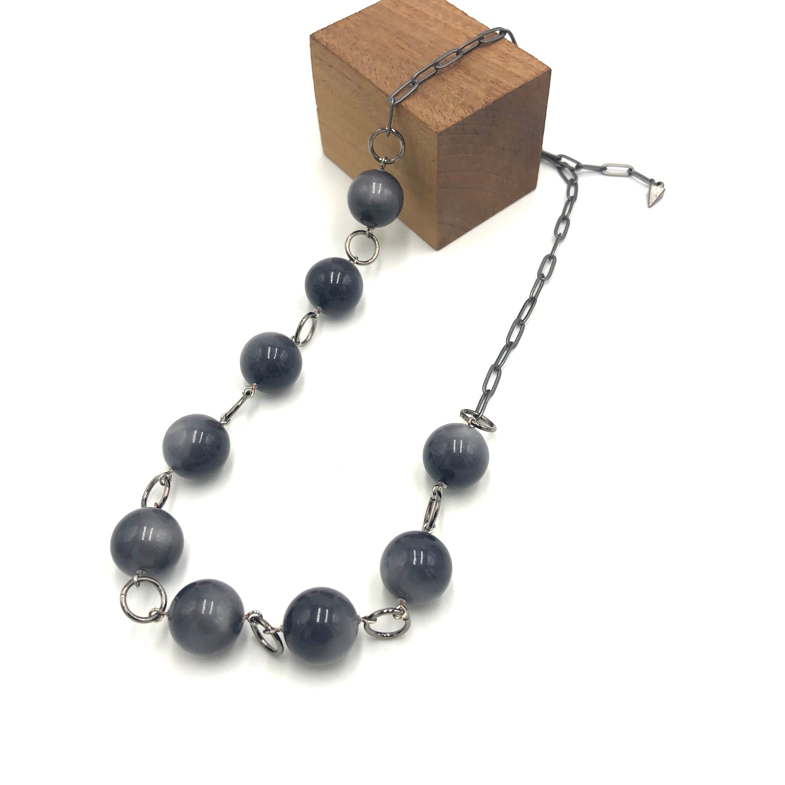 Silver Grey Moonglow Stations Necklace