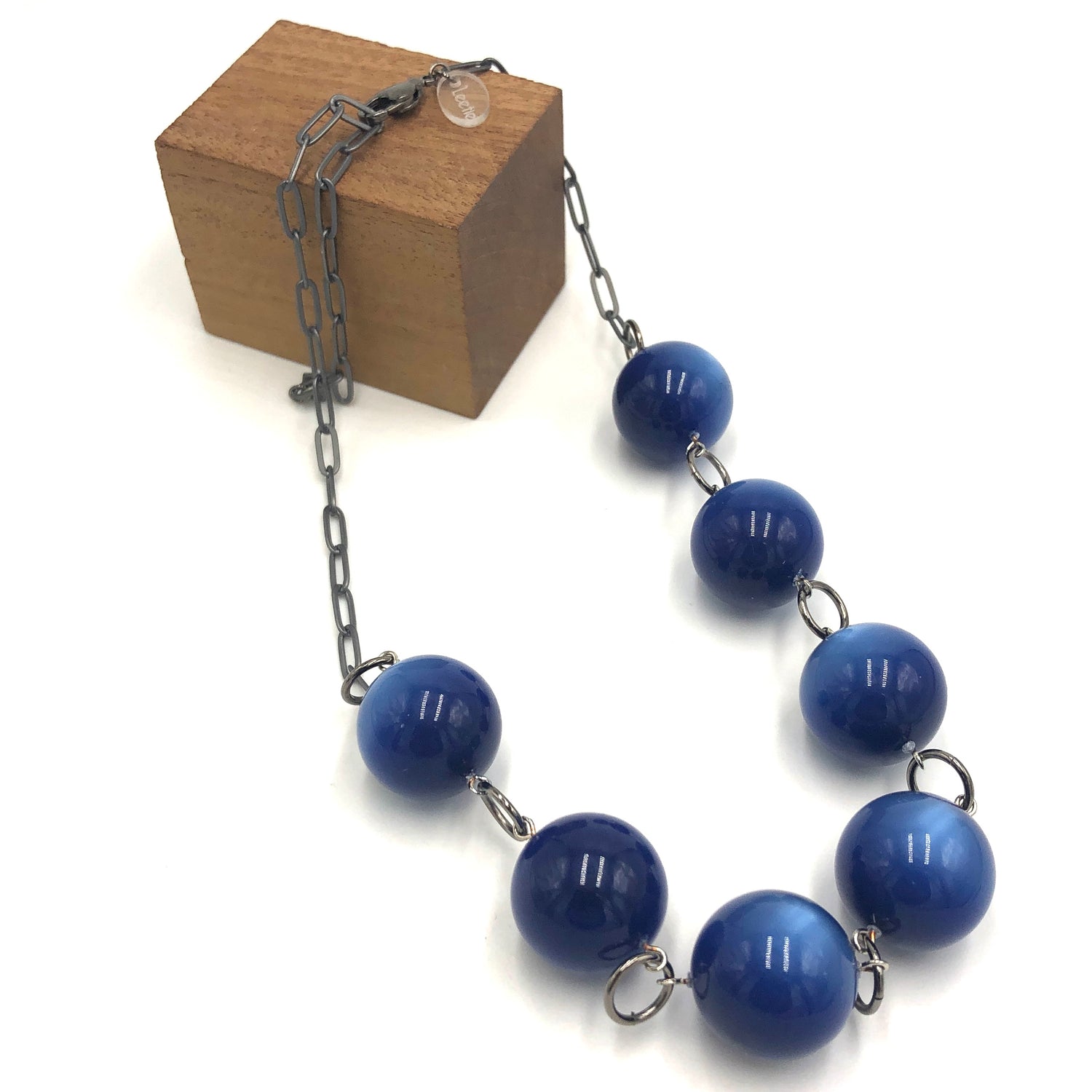 Sapphire Chunky Moonglow Stations Necklace