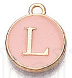 Pink &amp; Gold Leetie Initial Necklace