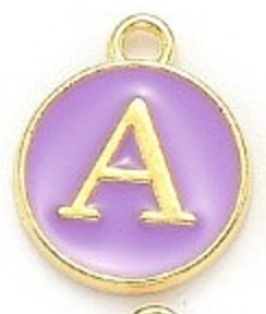 Lavender &amp; Gold Leetie Initial Necklace