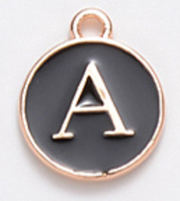 Black Initial Letter Charms - Add On to Necklace