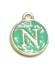 Turquoise Green Initial Letter Charms - Add On to Necklace