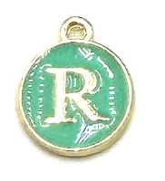 Turquoise Green Initial Letter Charms - Add On to Necklace