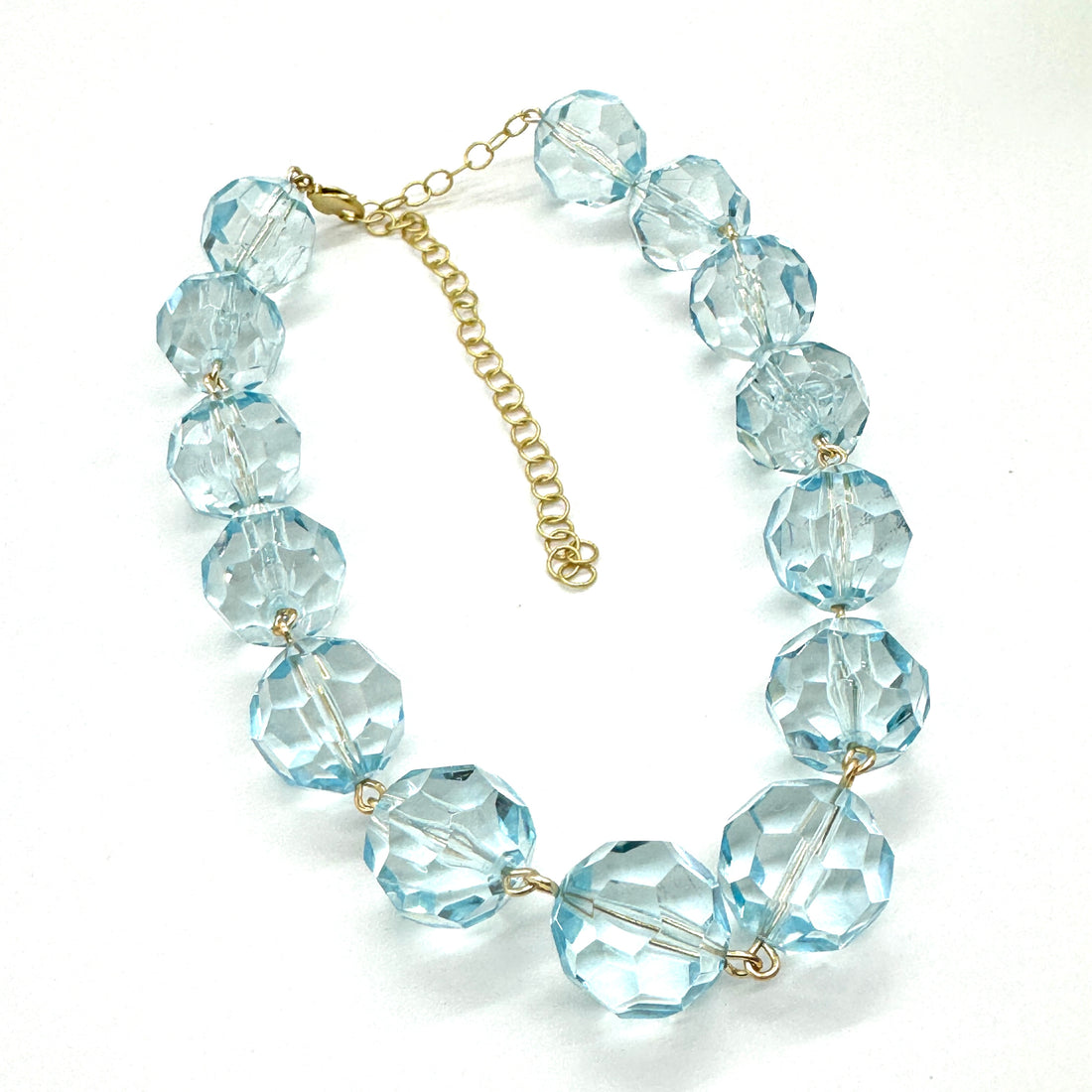 Ice Blue Faceted Amelia Necklace