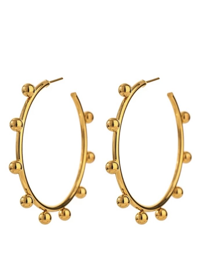 Gold Beaded Hoops * PRE-ORDER * Chandler Sutton