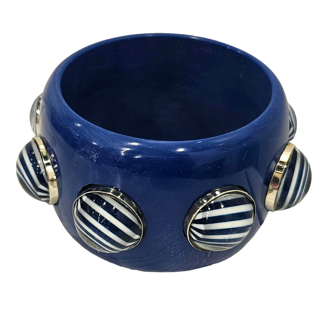 PRE-ORDER Blue &amp; Navy Stripe Bangle (Ships in 4-5 weeks)