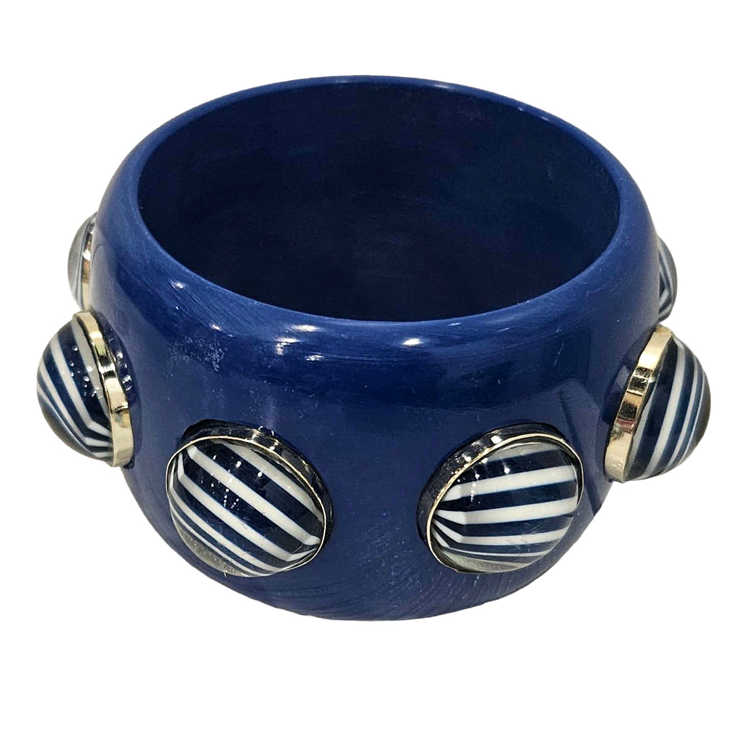 PRE-ORDER Blue &amp; Navy Stripe Bangle (Ships in 4-5 weeks)