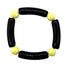 Black and yellow beaded bracelet on a white background