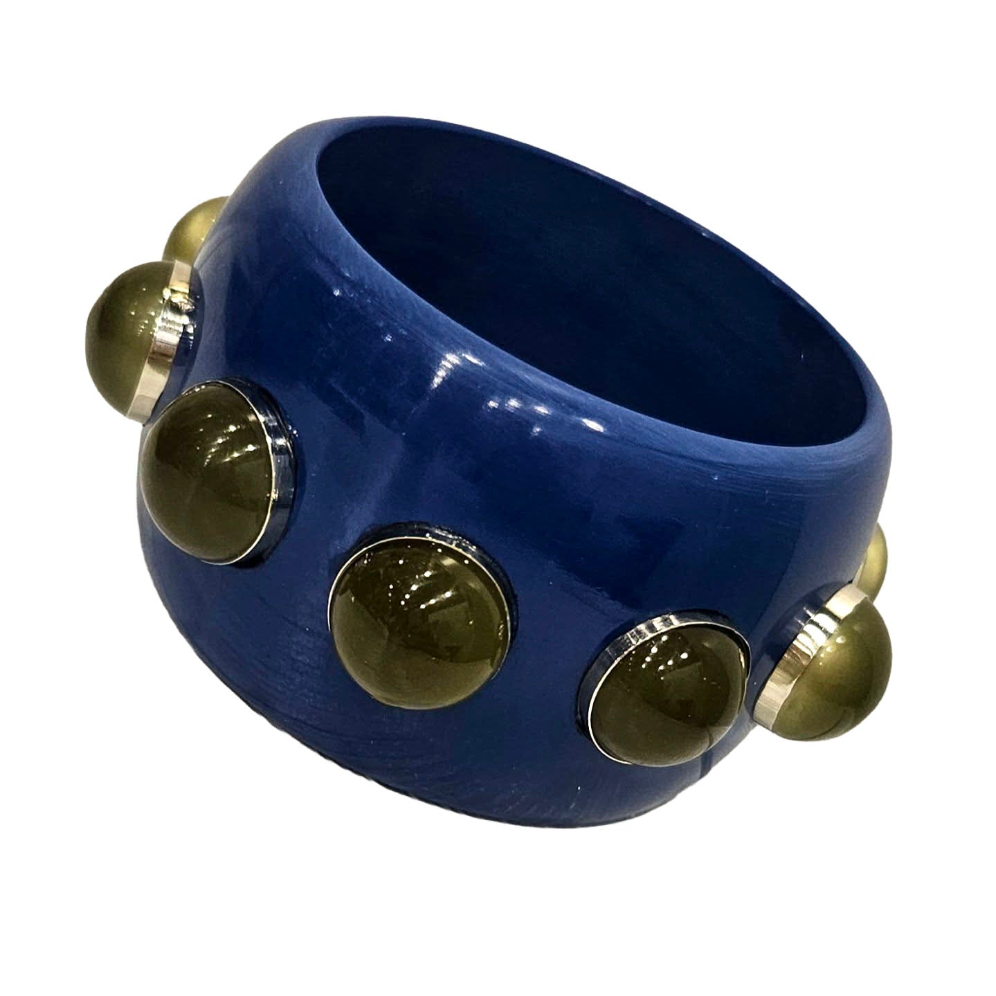Deep Blue &amp; Olive Moonglow Bangle