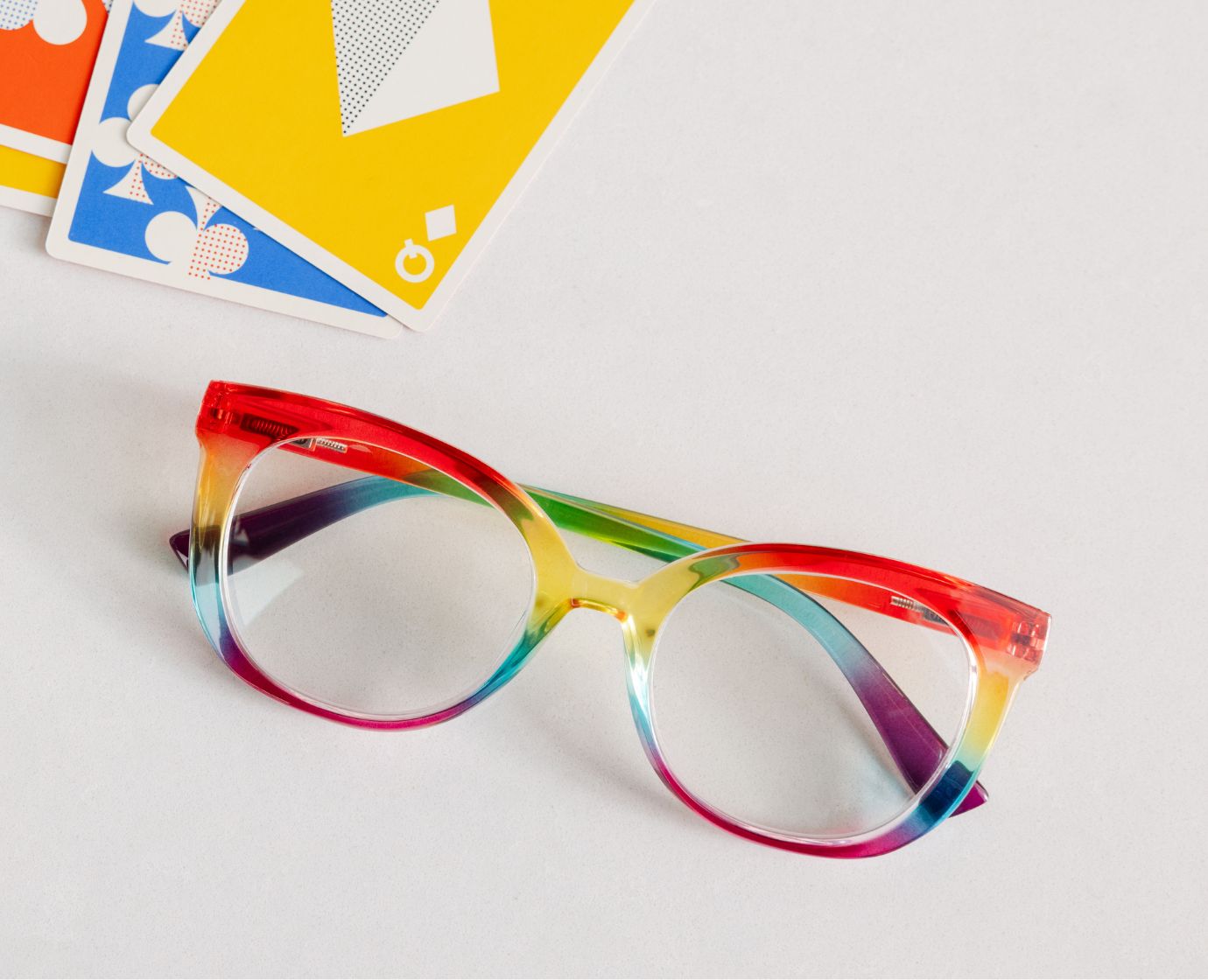 Fiona Readers Glasses Light Blocking - Rainbow Ombré