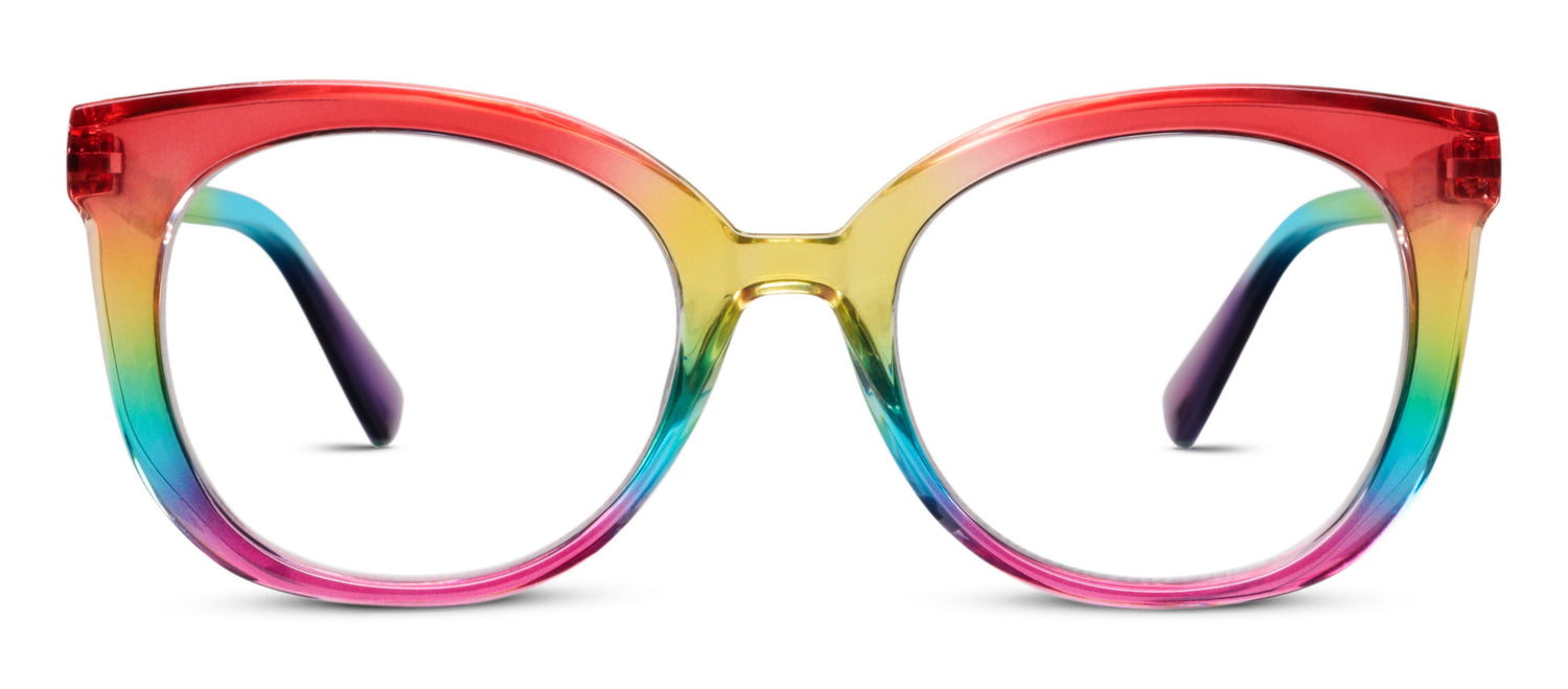 Fiona Readers Glasses Light Blocking - Rainbow Ombré
