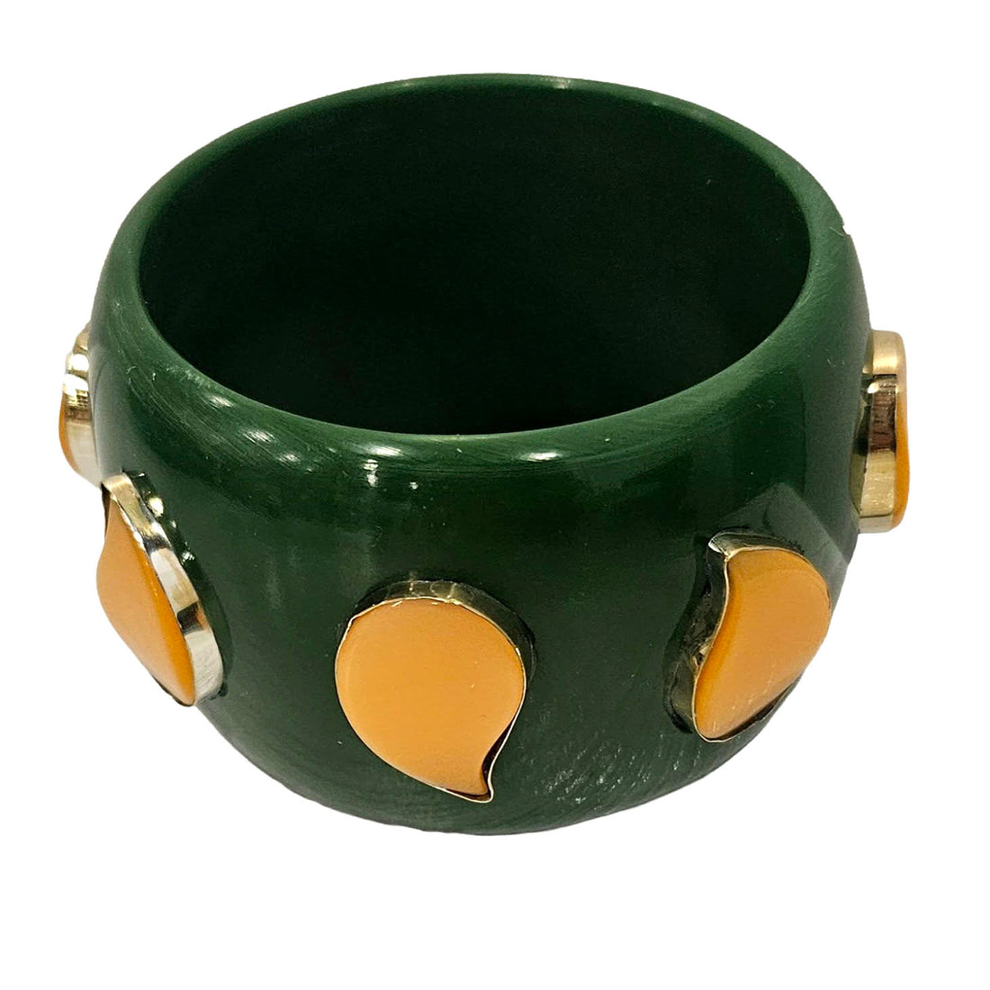 PRE-ORDER Evergreen &amp; Peach Moonglow Bangle (Ships in 4-5 weeks)