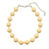 Necklace with cream-colored beads on a white background