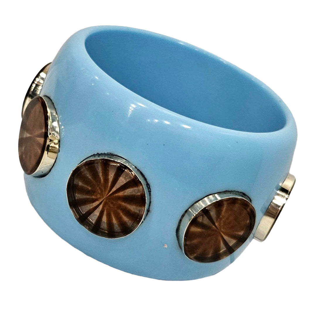 PRE-ORDER Light Blue &amp; Tortoise Starburst Bangle (Ships in 4-5 weeks)