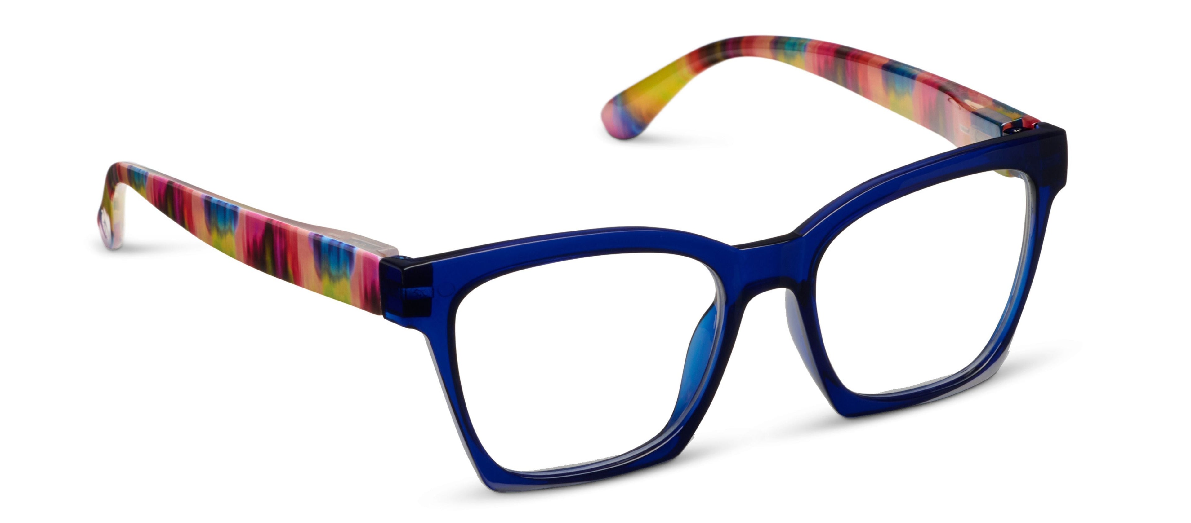 Maisie Readers Glasses Light Blocking - Blue/Ikat