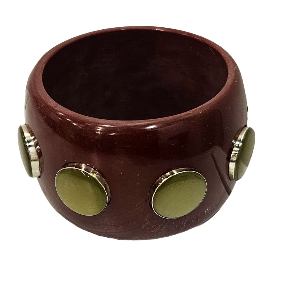 PRE-ORDER Chocolate &amp; Olive Moonglow Bangle (Ships in 4-5 weeks)