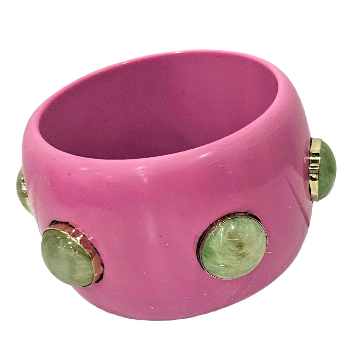 Pink &amp; Sage Resin Bangle Bracelet