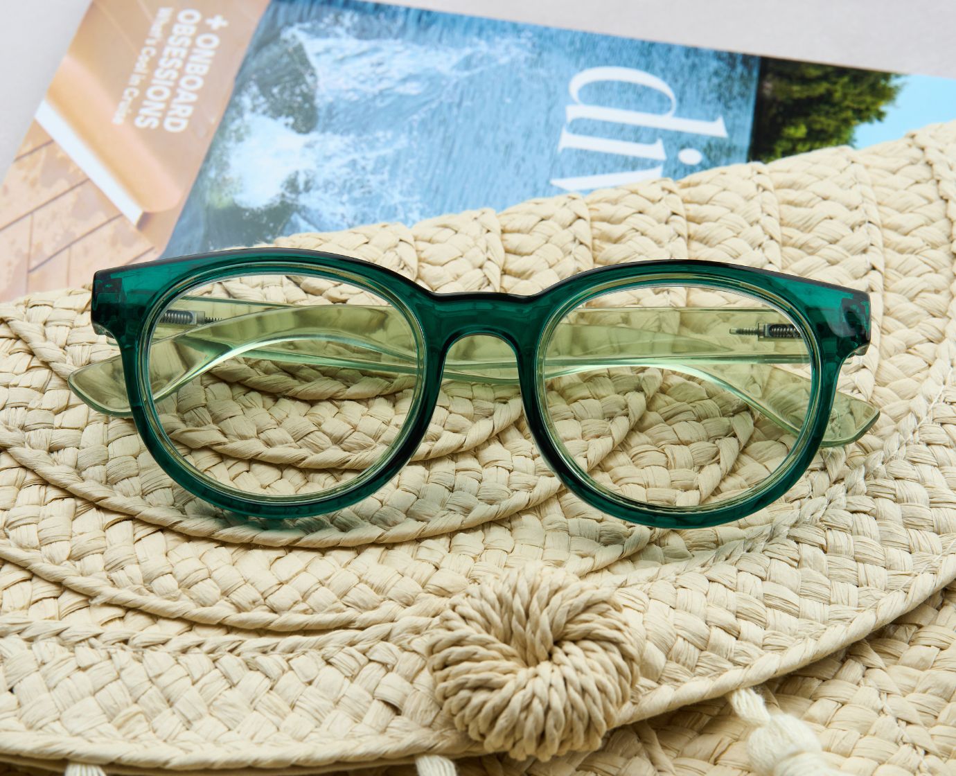 Olympia Readers Glasses Light Blocking - Teal/Light Green