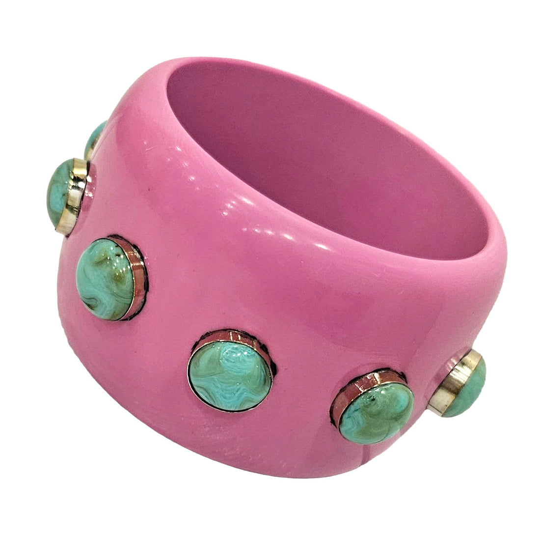 PRE-ORDER Pink &amp; Turquoise Marbled Bangle (Ships in 4-5 weeks)
