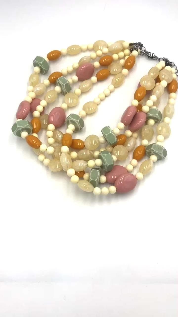video of colorful statement necklace
