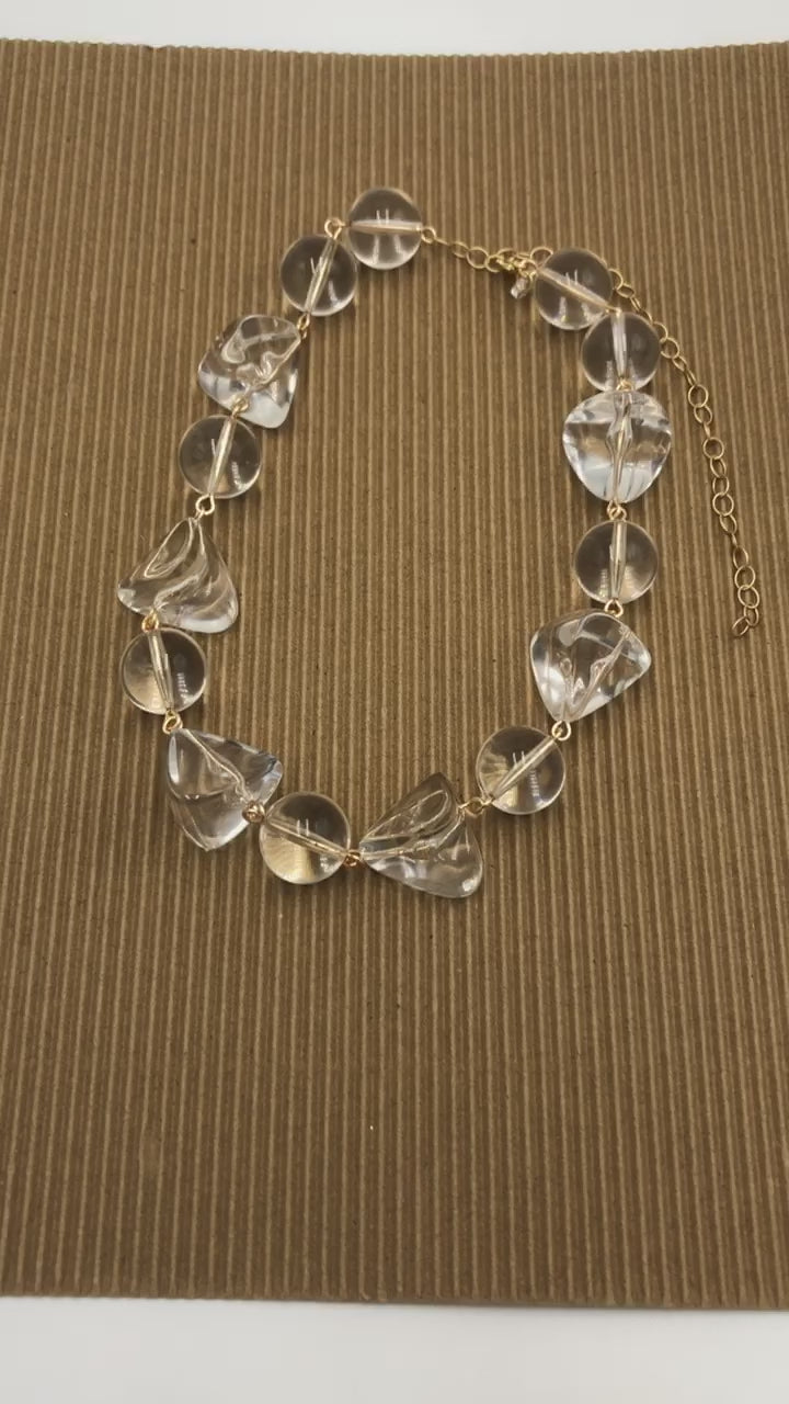 Clear Pyramid Lucite Amelia Necklace