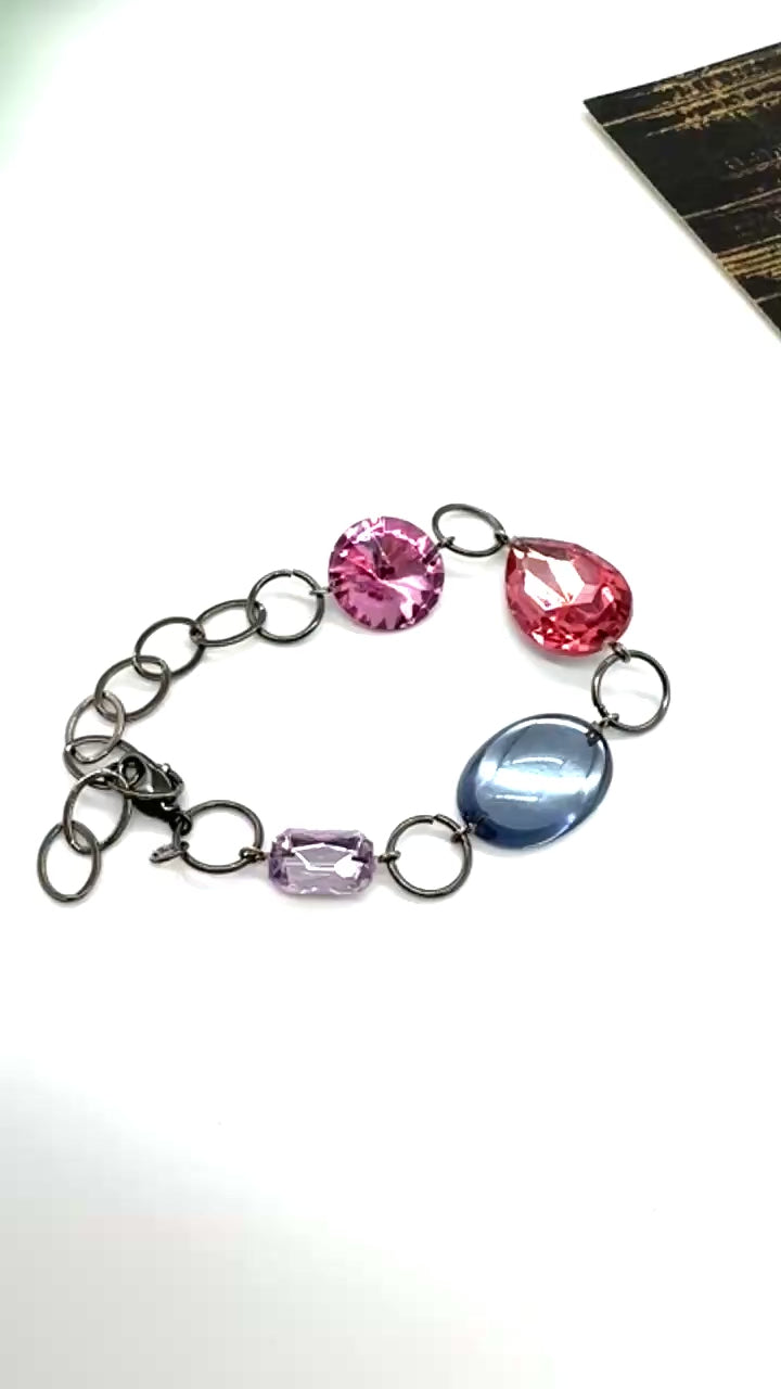 Pink &amp; Ice Story Shine-On Linked Bracelet