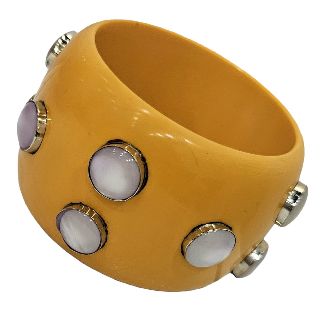 Light Orange &amp; White Moonglow Bangle