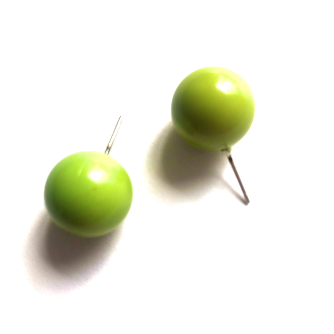Lime Green Jumbo Ball Stud Earrings
