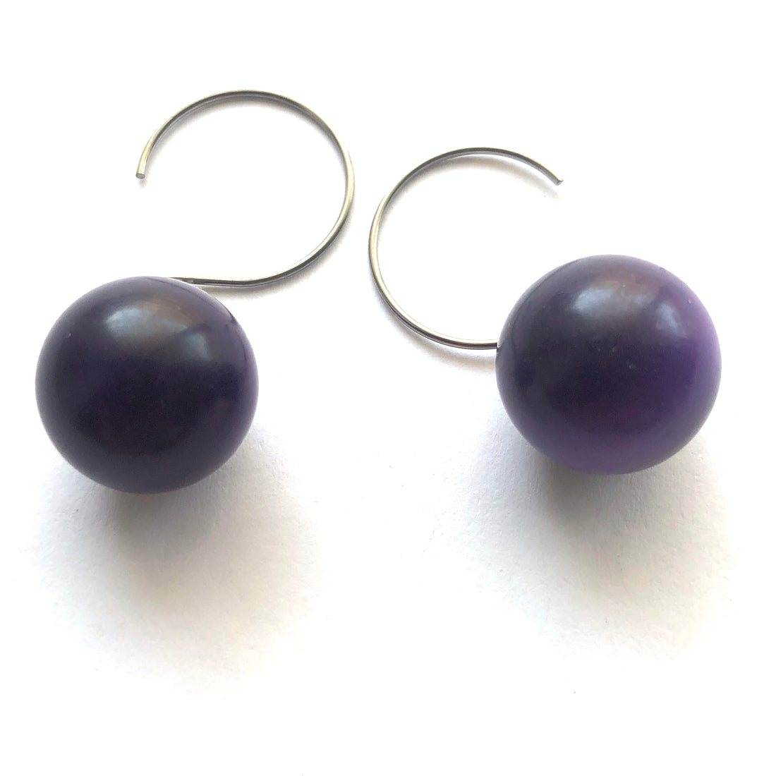 Purple Moonglow Jumbo Ball Drop Earrings