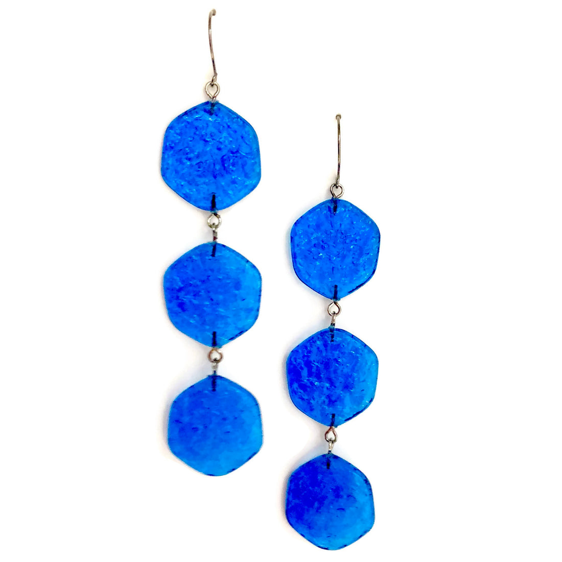 bright blue earrings