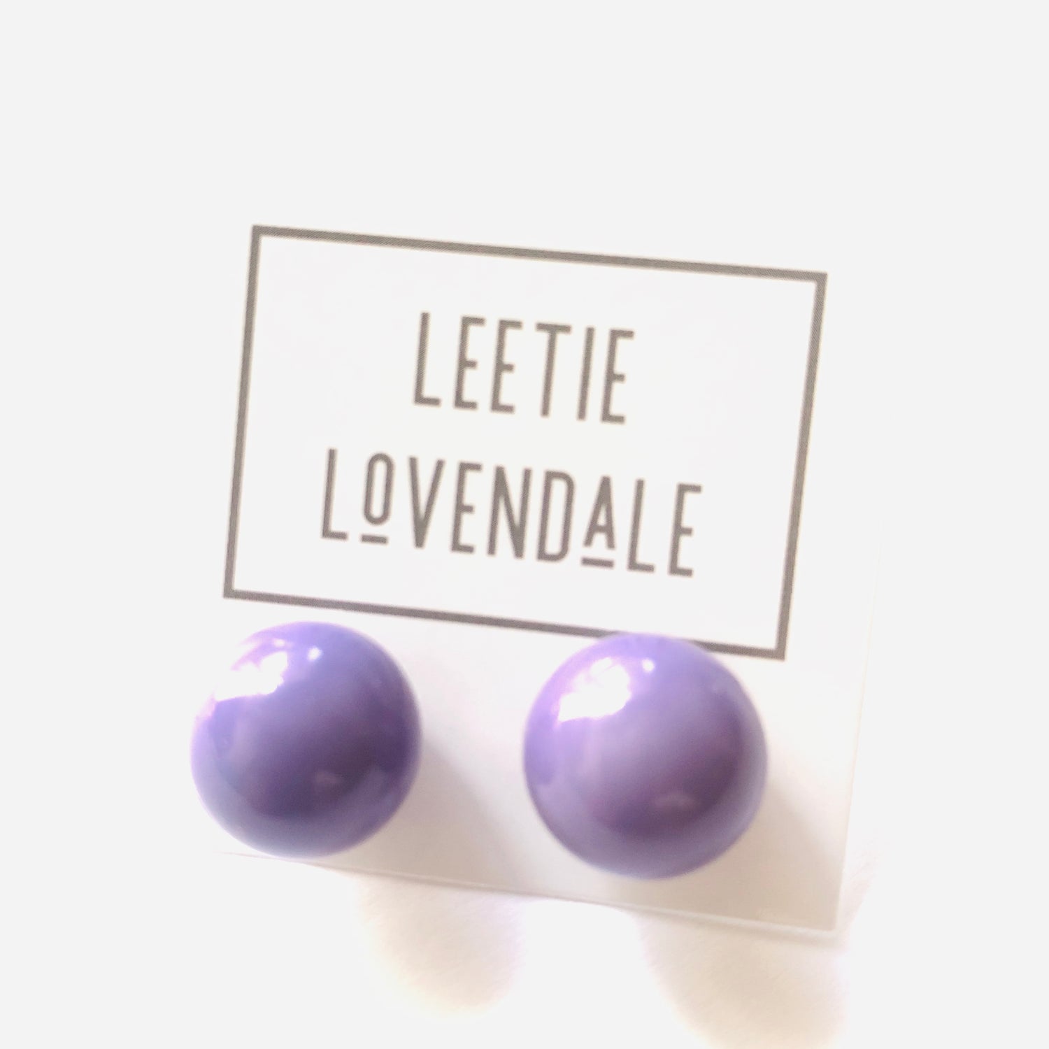 Lilac Purple Jumbo Ball Stud Earrings