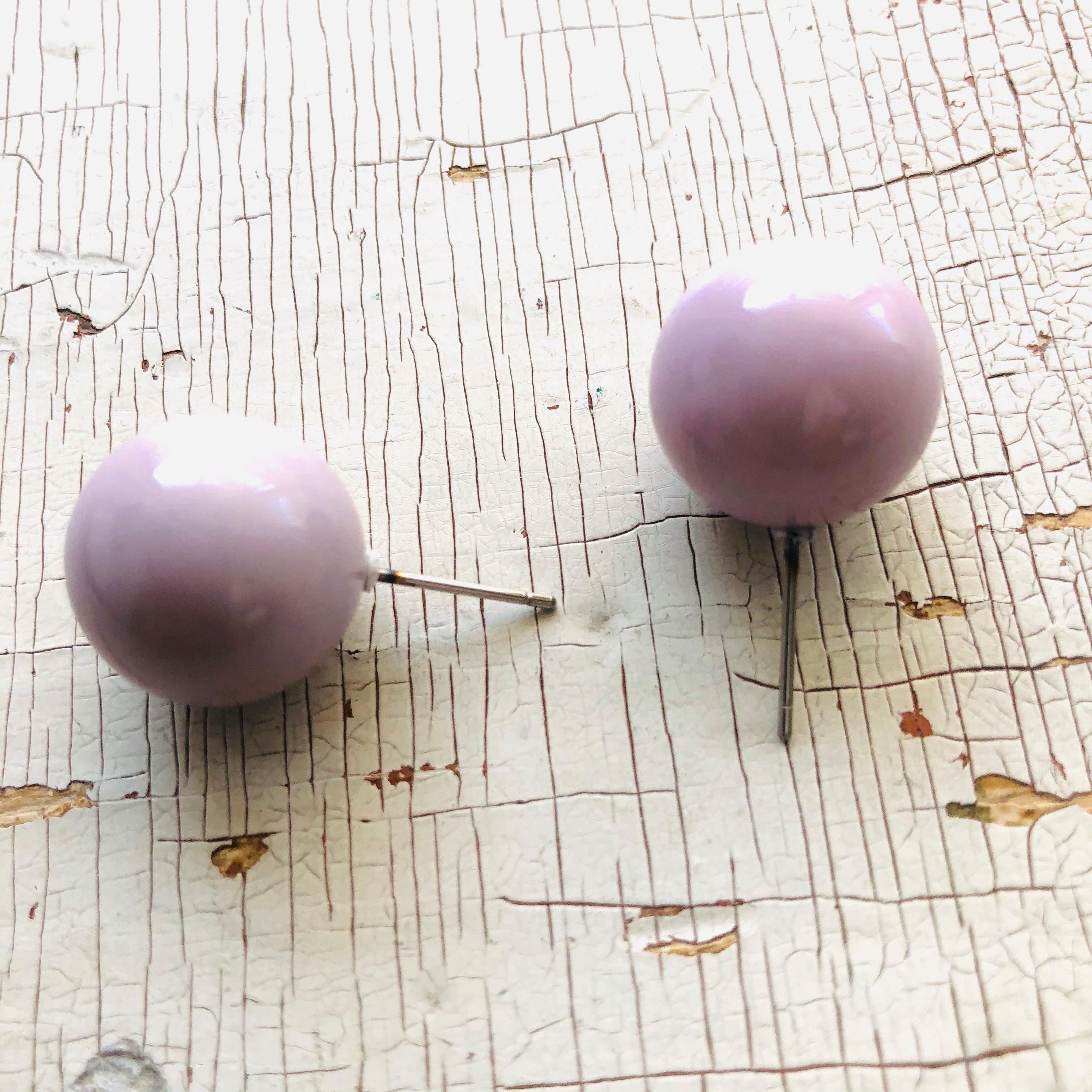 Light Lavender Purple Jumbo Ball Stud Earrings