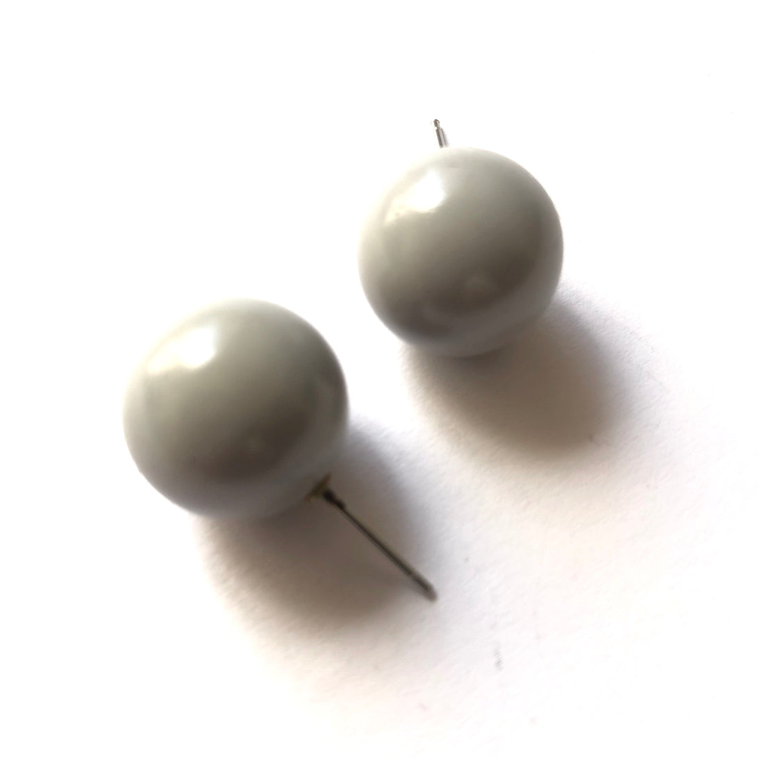 Gray Jumbo Ball Stud Earrings