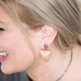 peach lucite statement earrings