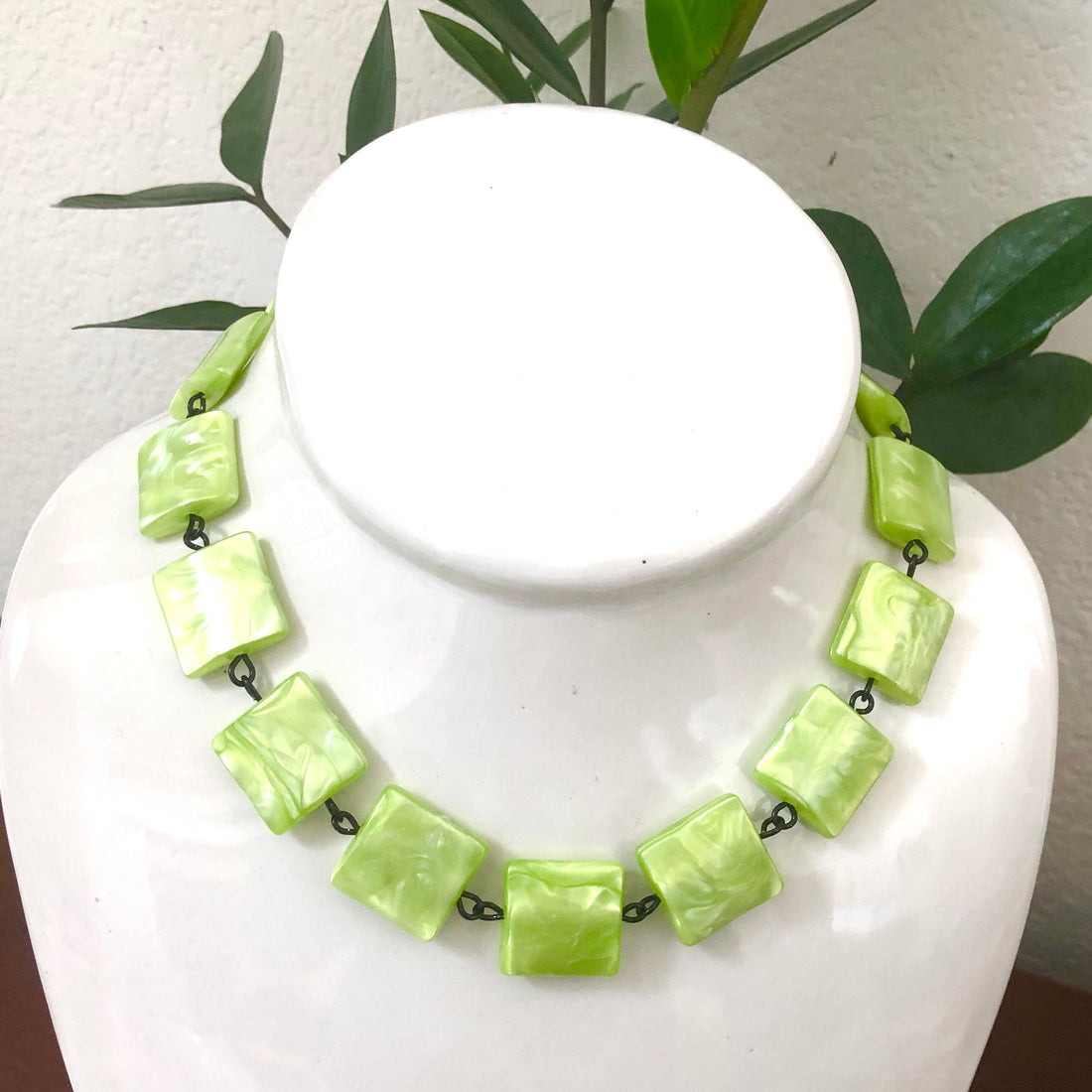 lime green necklace