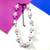 pink beaded necklace