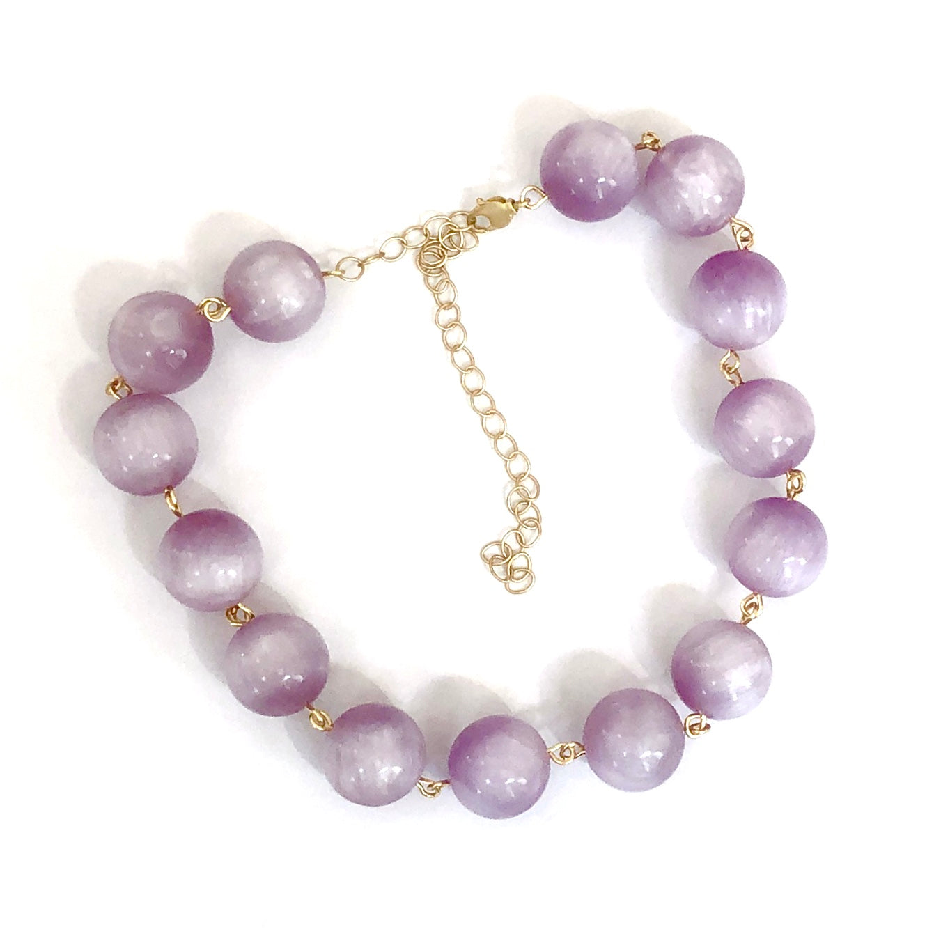 Lilac Purple Beaded Amelia Necklace *