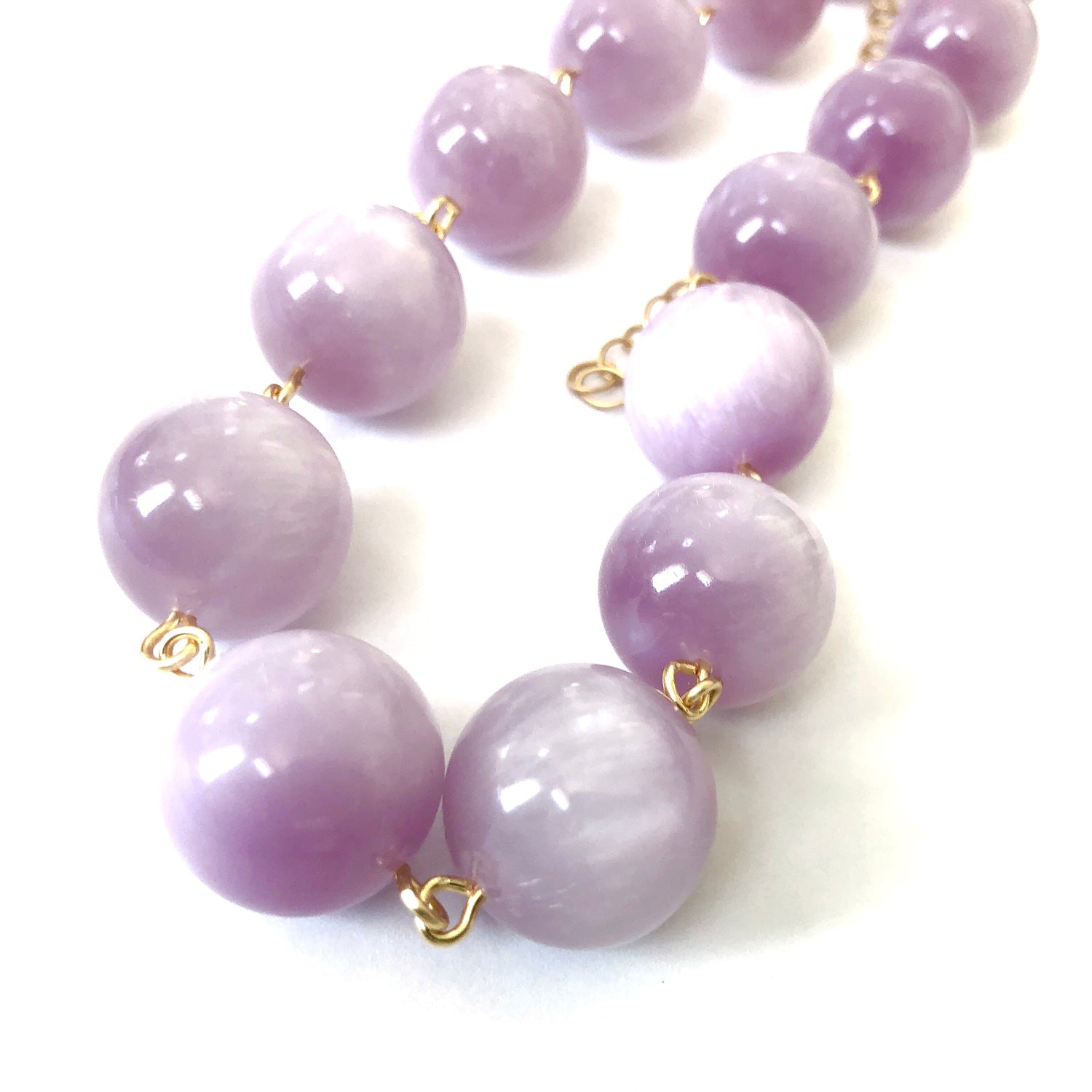Lilac Purple Beaded Amelia Necklace *