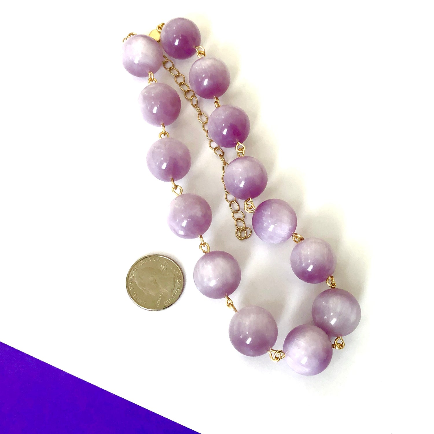 Lilac Purple Beaded Amelia Necklace *