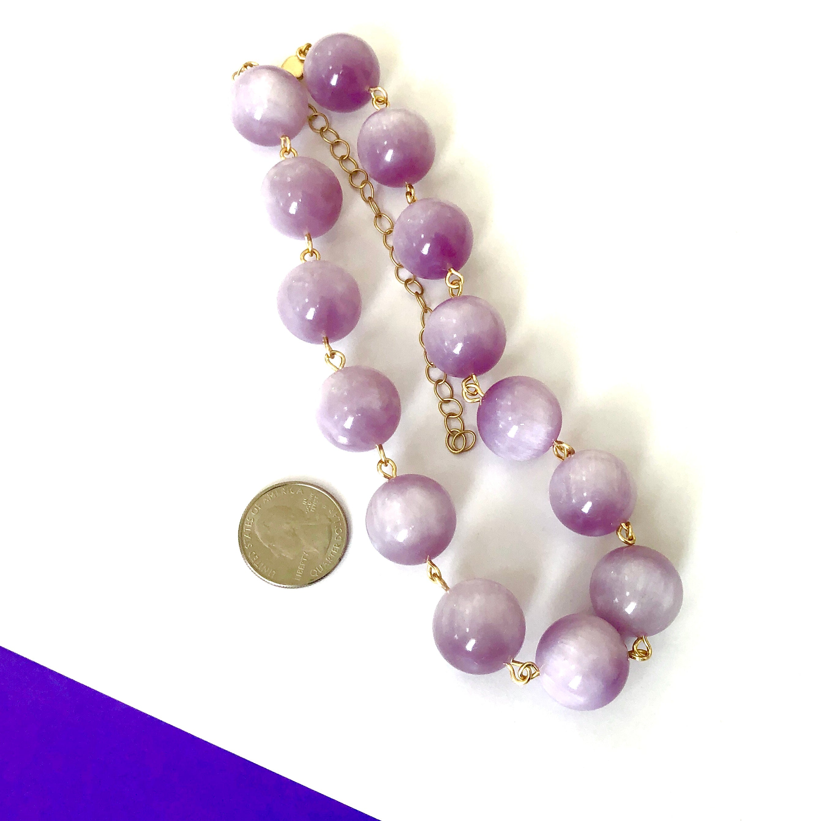 Lilac Purple Beaded Amelia Necklace *