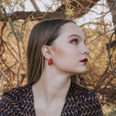 red hoop earrings lucite