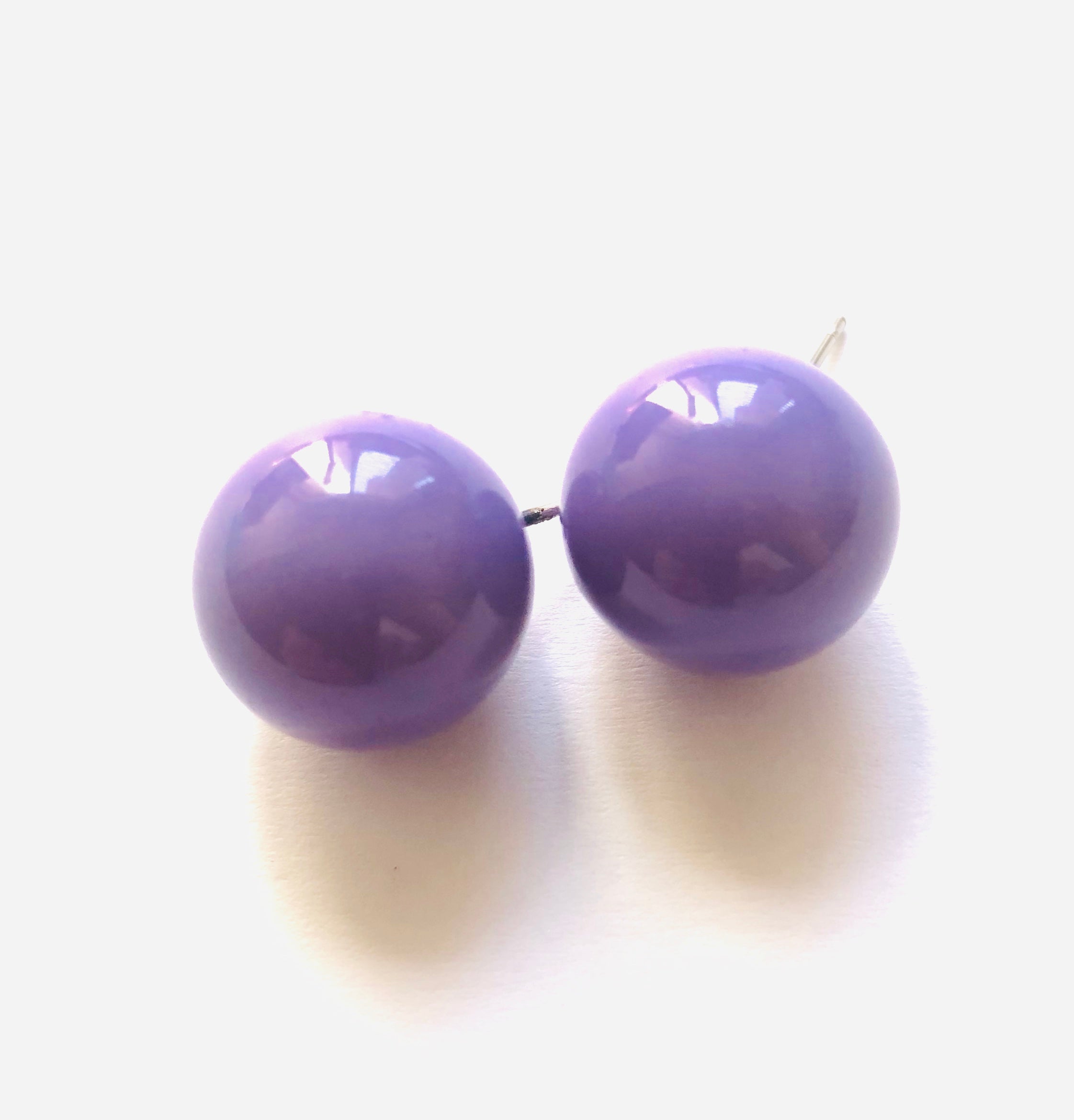 Lilac Purple Jumbo Ball Stud Earrings