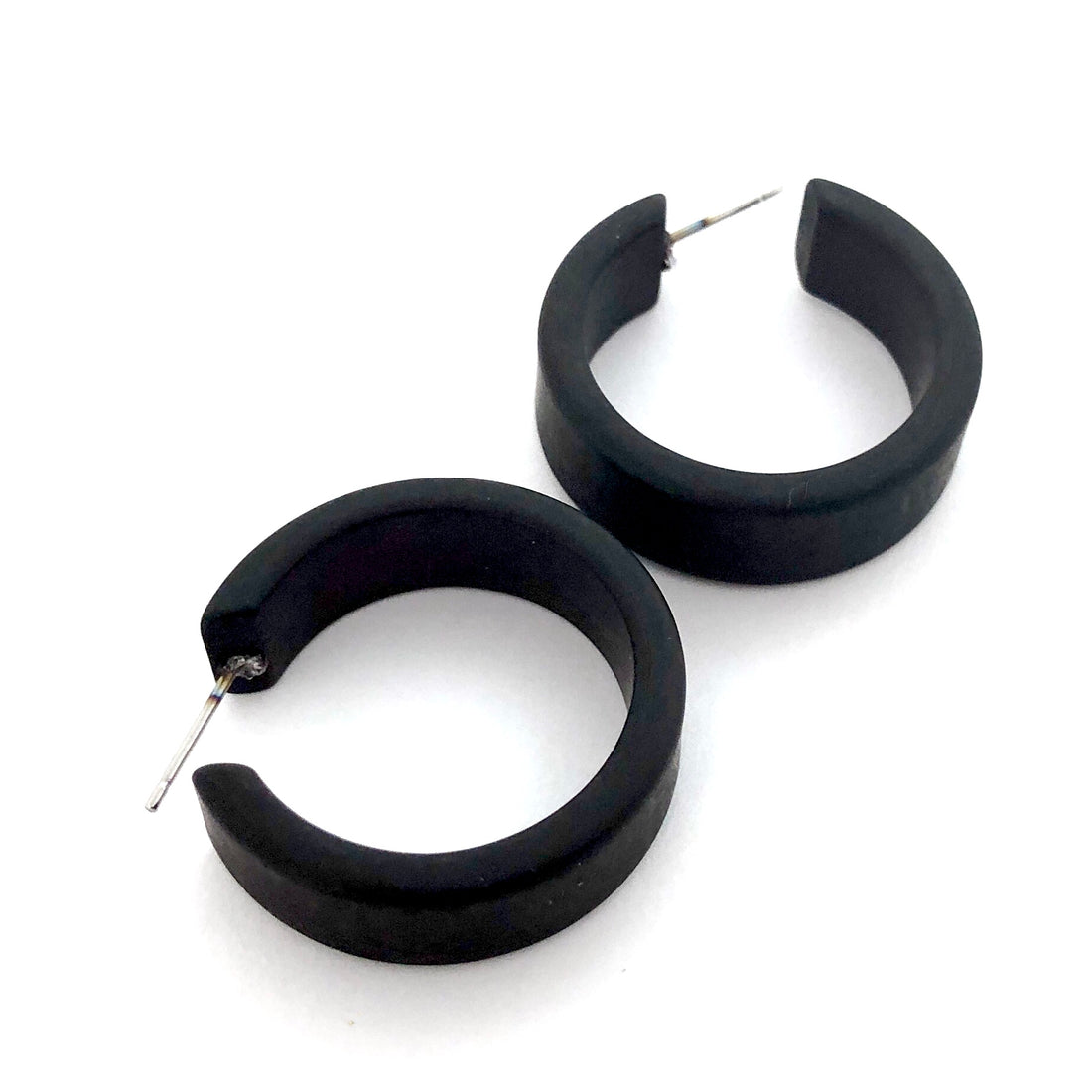 Black Frosted Chandler Hoop Earrings