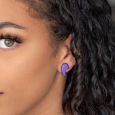 purple comma earrings