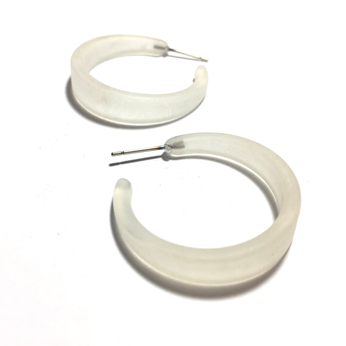 clear frosted hoop earrings