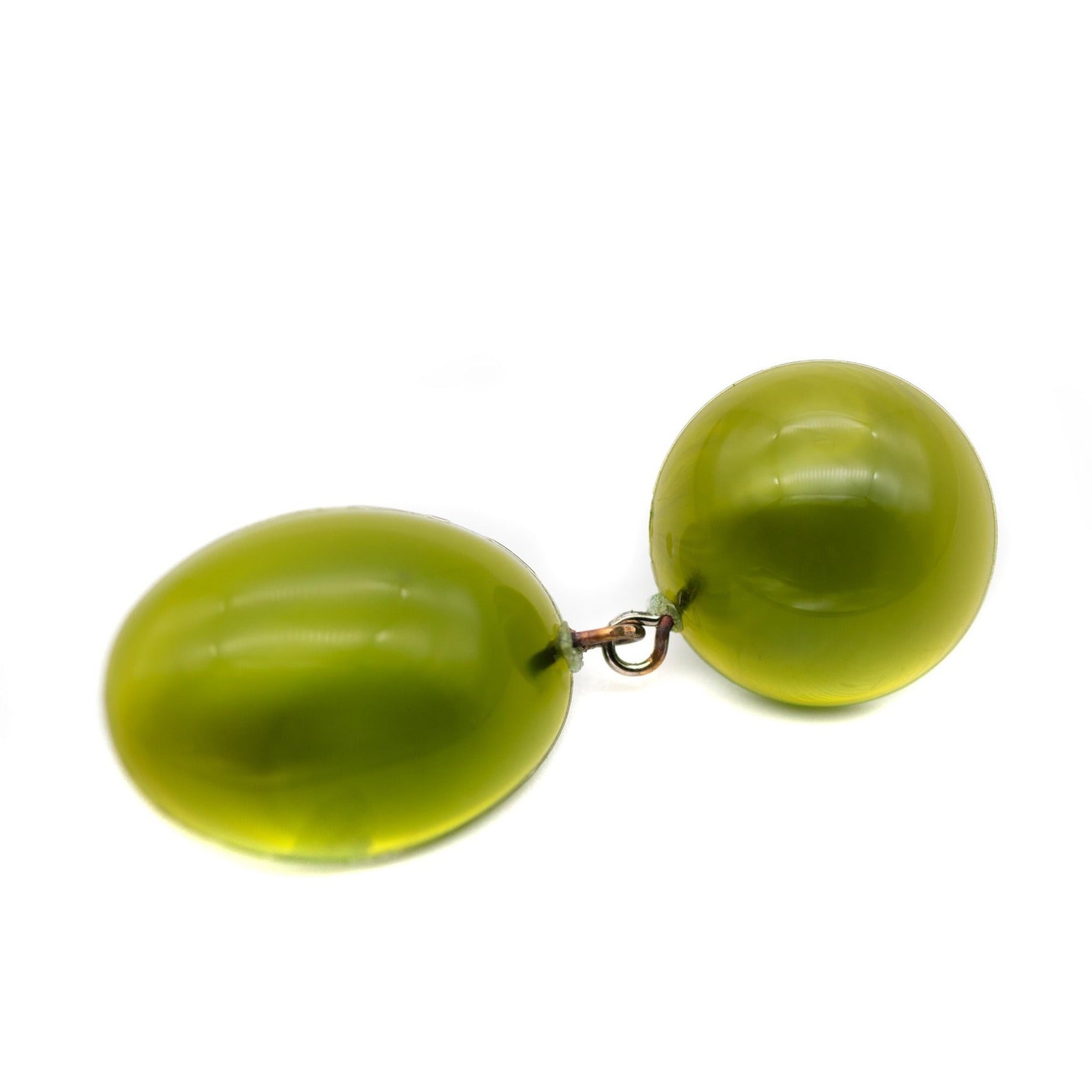 olive oval drop earrings