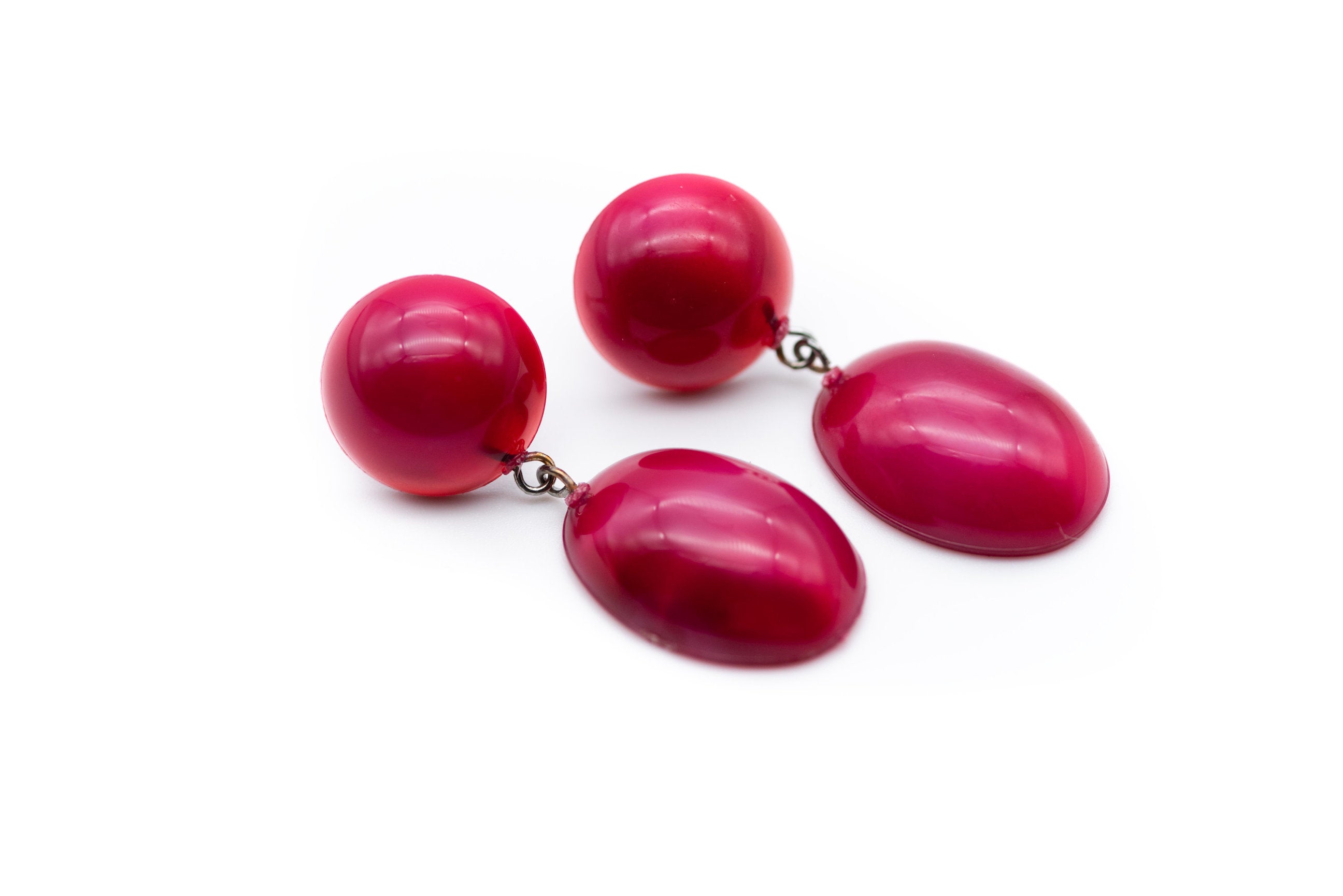 Cranberry Aura Glow Jelly Bean Earrings